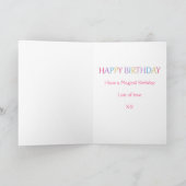 Unicorn Magical Birthday Pink Karte (Innenseite)