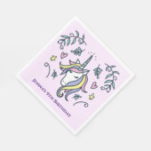 Unicorn Magical Birthday Serviette (Ecke)