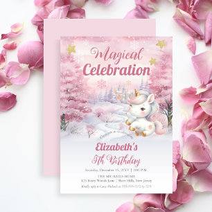 Unicorn Magical Celebration 5. Geburtstagsparty Einladung