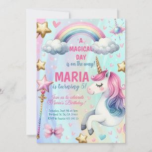 Unicorn Magical day Birthday Party Einladung