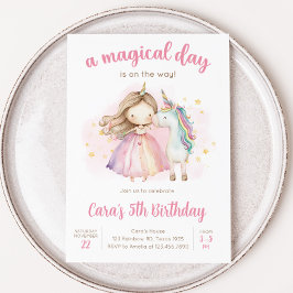 Unicorn Magical Day Birthday Party Einladung