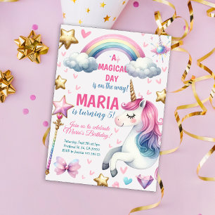 Unicorn Magical day Birthday Party Einladung