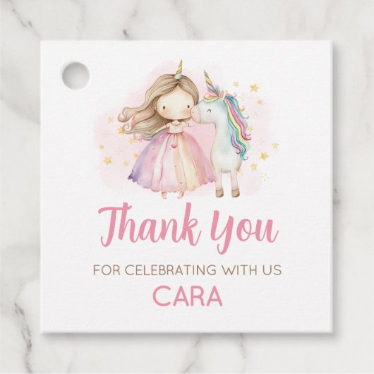 Unicorn Magical Day Birthday Party Geschenkanhänger (Vorderseite)