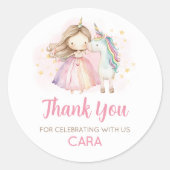 Unicorn Magical Day Birthday Party Runder Aufkleber (Vorderseite)