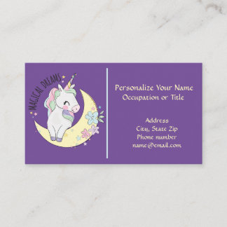 Unicorn Magical Dreams Niedlich Baby Pegasus Horse Visitenkarte