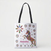 Unicorn Magical Fantasy Glitzer Personalize Tasche (Vorderseite)