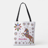 Unicorn Magical Fantasy Glitzer Personalize Tasche (Rückseite)