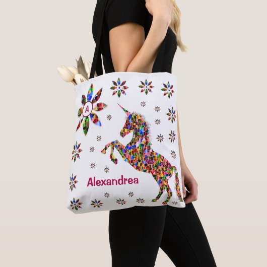 Unicorn Magical Fantasy Glitzer Personalize Tasche (Von Nahem)