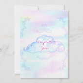 Unicorn Magical Fantasy Rainbow Aqua Pink Lavender Einladung (Rückseite)