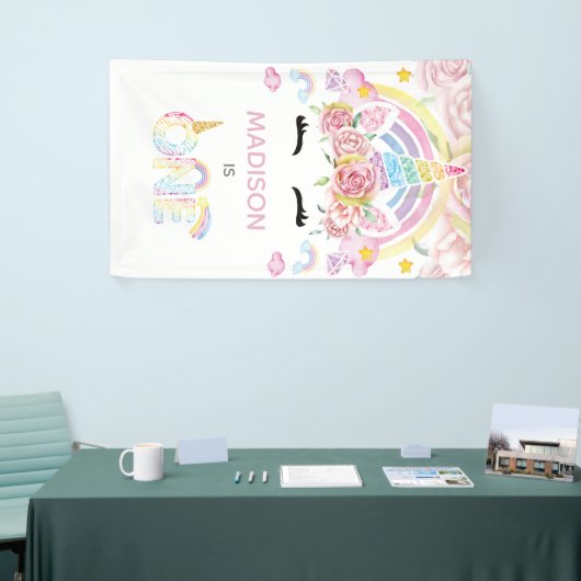 Unicorn Magical First Birthday Banner (Messeveranstaltung)