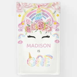 Unicorn Magical First Birthday Banner