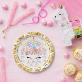 Unicorn Magical First Birthday Gold Pappteller (Party)
