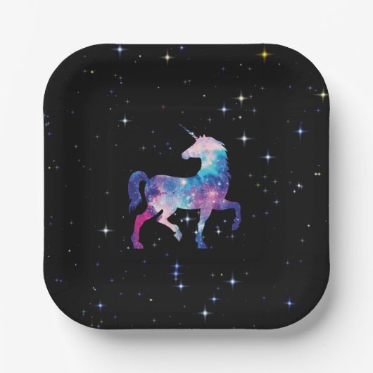 Unicorn Magical Galaxy Pappteller (Vorderseite)