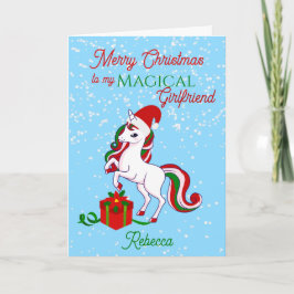 Unicorn Magical Girlfriend Christmas Card Karte