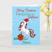 Unicorn Magical Girlfriend Christmas Card Karte (Gelbe Blume)