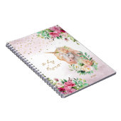 Unicorn Magical Illustration Girl Daily Diary Notizblock (Rechte Seite)