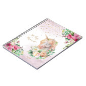 Unicorn Magical Illustration Girl Daily Diary Notizblock (Linke Seite)