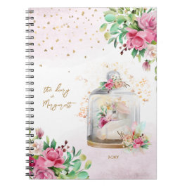 Unicorn Magical Illustration Girl Daily Diary Notizblock