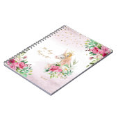 Unicorn Magical Illustration Girl Daily Diary Notizblock (Linke Seite)