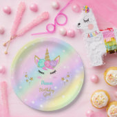 Unicorn Magical Party Girl mit Namen Pappteller (Party)
