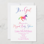 Unicorn Magical Rainbow Baby Shower Einladung (Vorderseite)