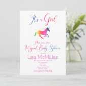 Unicorn Magical Rainbow Baby Shower Einladung (Stehend Vorderseite)