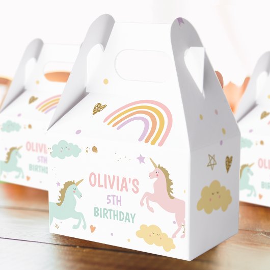 Unicorn Magical Rainbow Celebration Girl Birthday Geschenkschachtel