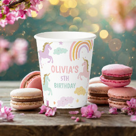 Unicorn Magical Rainbow Celebration Girl Birthday Pappbecher