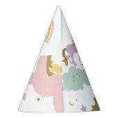 Unicorn Magical Rainbow Celebration Girl Birthday Partyhütchen (Rückseite)