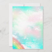 Unicorn Magical Rainbow Fifth Birthday Party Invit Einladung (Rückseite)