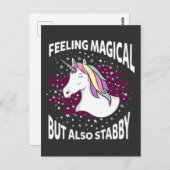 Unicorn Magical Stabby Gefühl Sarcastic Horse Postkarte (Vorne/Hinten)