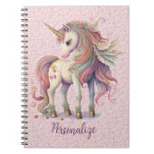 Unicorn Magische Regenbogenfarben Rosa Glitzer Notizblock (Vorderseite)