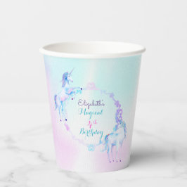 Unicorn Magischer Regenbogen Lavendel Pink Türkis Pappbecher