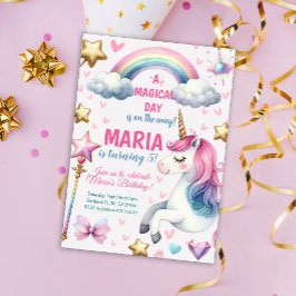 Unicorn Magischer Tag Pastel Kindergeburtstag Part Einladung