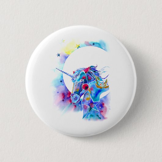 Unicorn-magisches rundes Button (Vorderseite)
