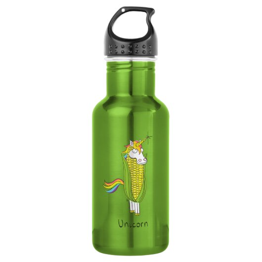 Unicorn Mais Funny Kids Edelstahlflasche (Vorderseite)