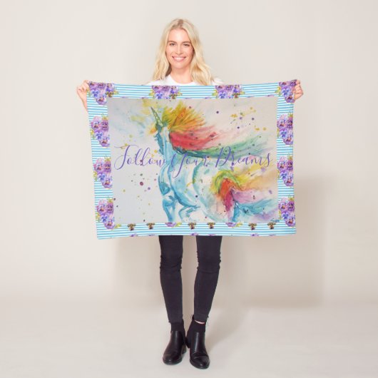 Unicorn Malerei Folgen Sie Ihren Träumen Fleece Bl (Beispiel)