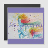 Unicorn-Malerei Folgen Sie Ihren Träumen Geburtsta Magnetkarte (Vorne/Hinten)