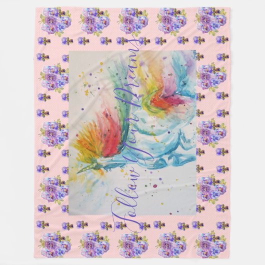 Unicorn Malerträume Rosa Vlies Blanken Fleecedecke (Vorderseite)
