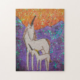 Unicorn Mama und Baby Puzzle