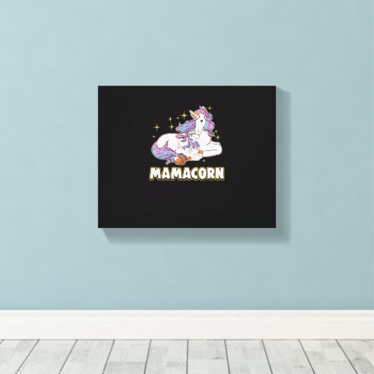 Unicorn Mamacorn Mom Mother Cute T-Shirt Leinwanddruck (Insitu (Holzboden))