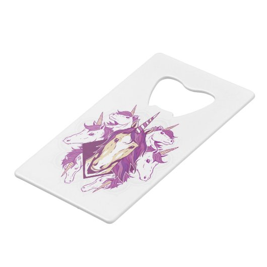 Unicorn mandala geldbeutel flaschenöffner (Rückseite Schrägansicht)