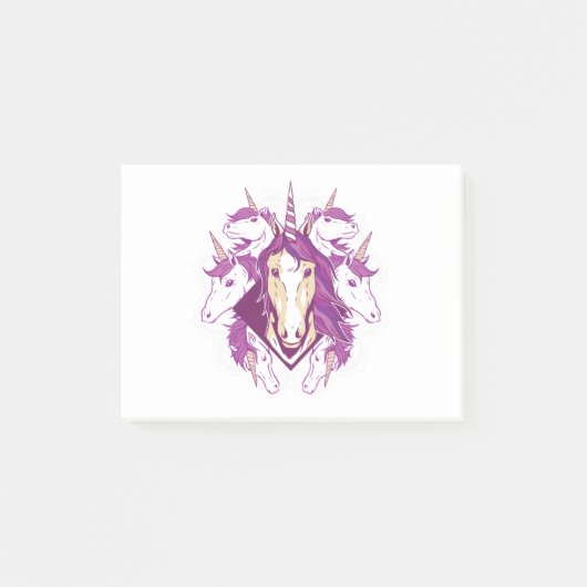 Unicorn mandala post-it klebezettel (Vorderseite)