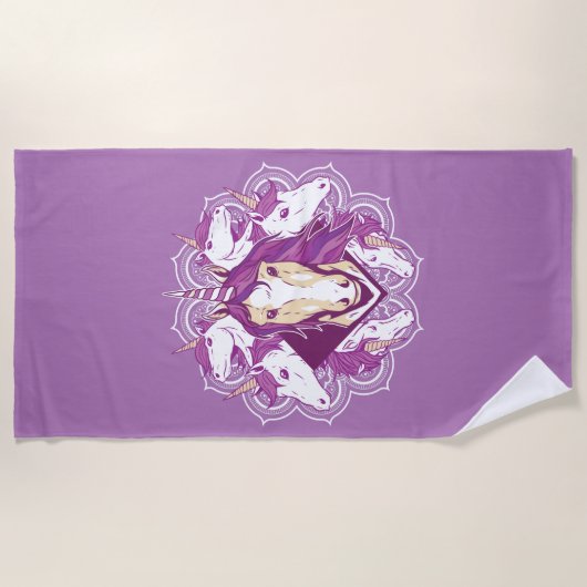 Unicorn Mandala Strandtuch (Vorderseite)