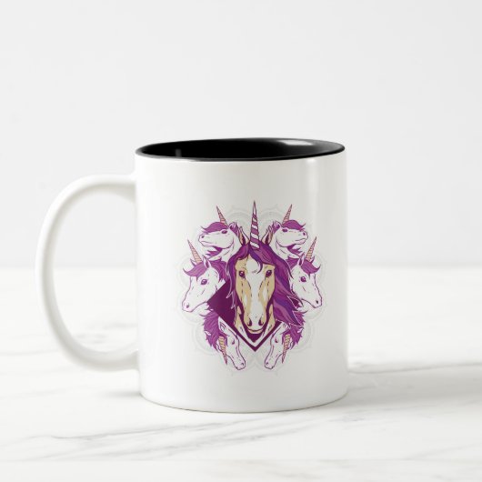 Unicorn mandala zweifarbige tasse (Links)