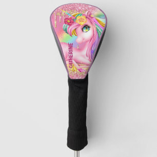 Unicorn märchenhaft DIY NAME niedliche Mädchenspor Golf Headcover