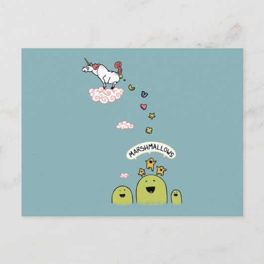 Unicorn Marshmallows Postkarte (Vorderseite)