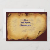 UNICORN MEDIEVAL FANTASY BLUME, FLORALPARKPLATZ EINLADUNG (Rückseite)