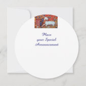 UNICORN MEDIEVAL FANTASY BLUME, RED WHLORAL EINLADUNG (Rückseite)