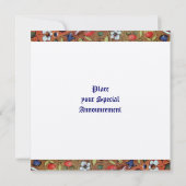 UNICORN MEDIEVAL FANTASY BLUME, RED WHLORAL EINLADUNG (Rückseite)